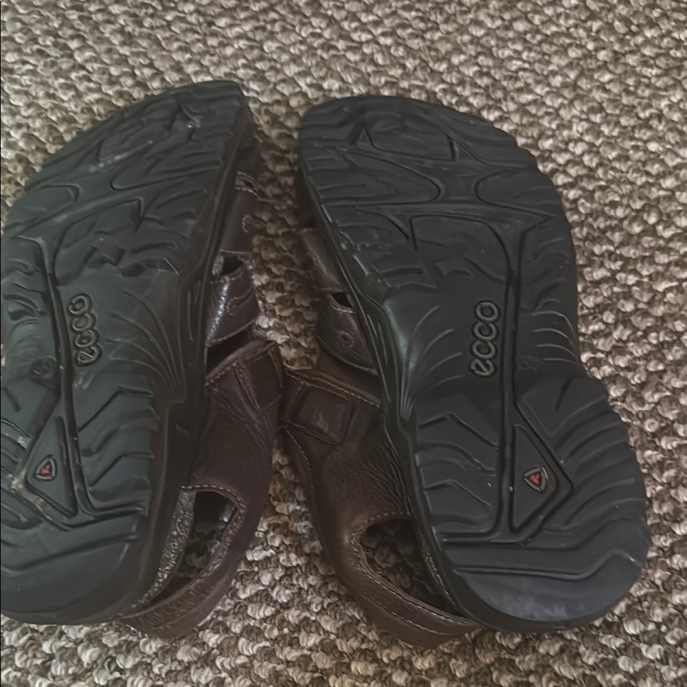 Men’s Ecco Dark Brown Leather Sandals - Picture 4 of 5